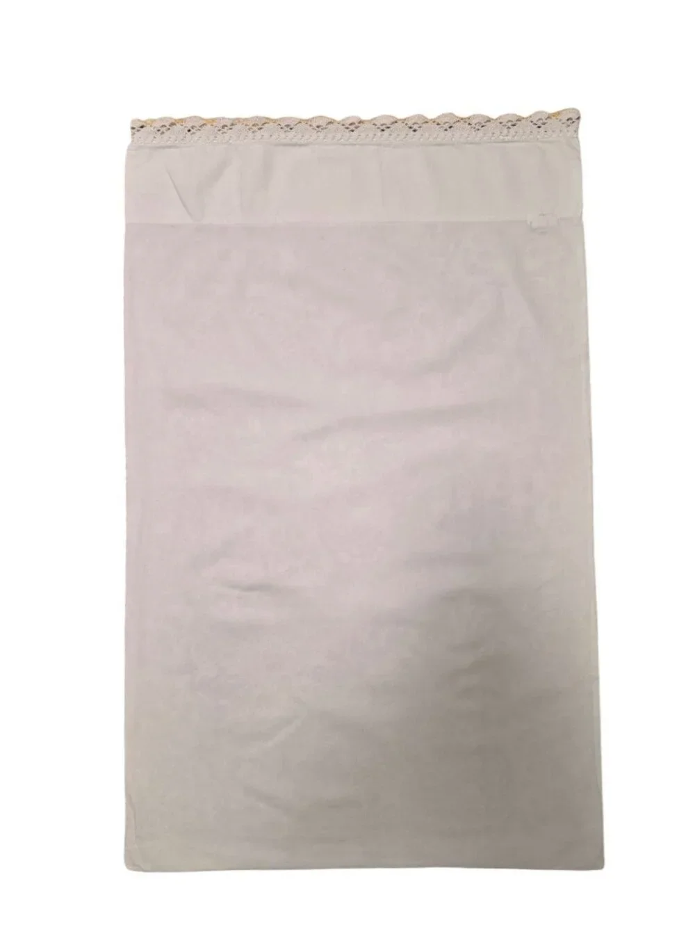VTG Penney’s White Cotton Percale Pillowcases Handmade Crochet Yellow Lace Pair